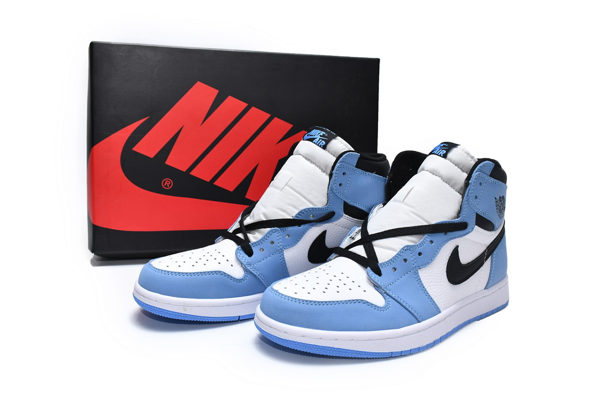 Air Jordan 1 Retro High White University Blue Black 555088-134(TOP quality)
