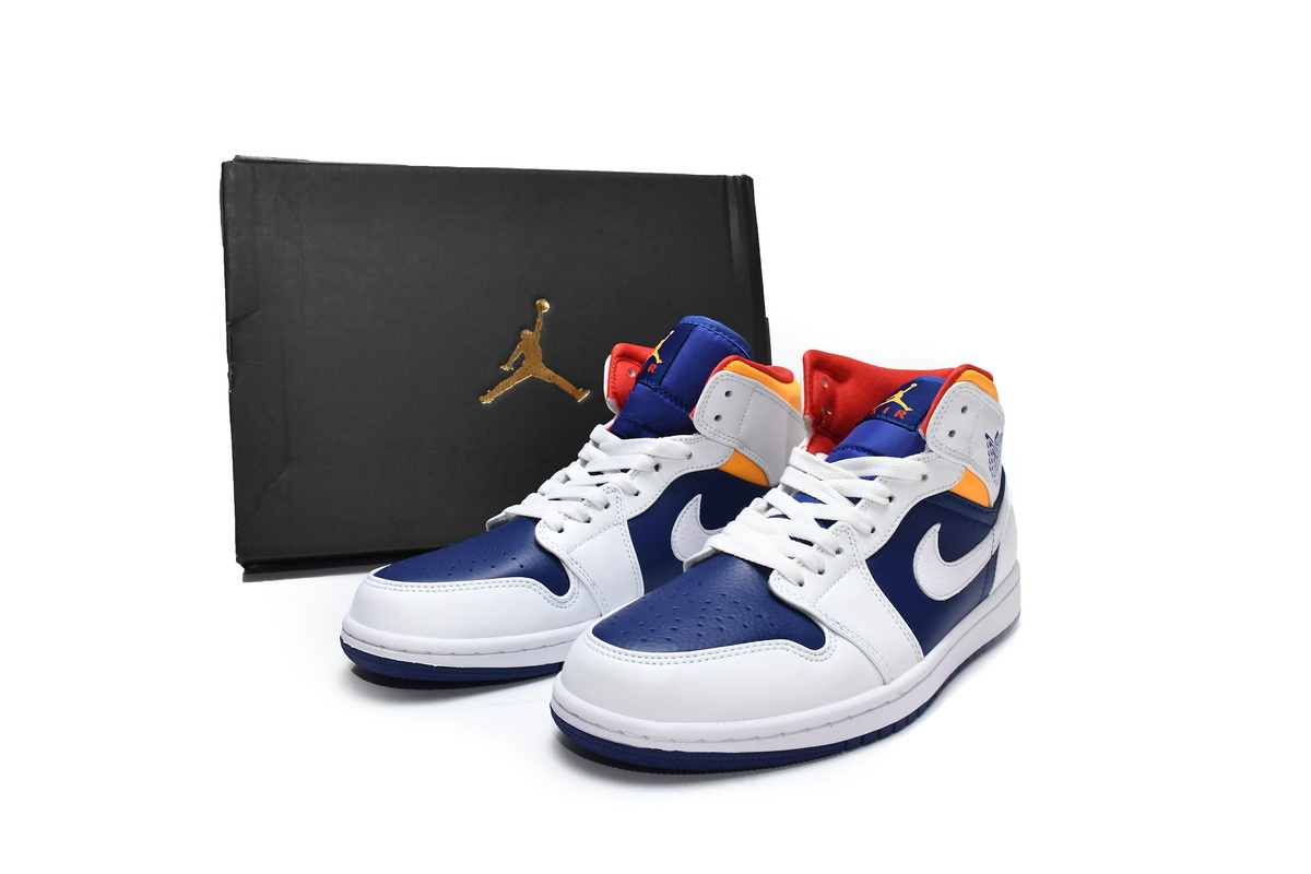 Air Jordan 1 Mid Royal Blue Laser Orange 554724-131