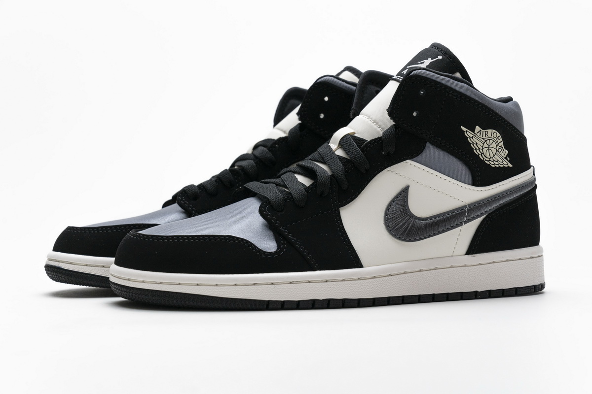 Air Jordan 1 Mid Satin Grey Toe 852542-011