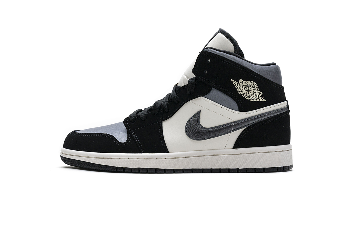 Air Jordan 1 Mid Satin Grey Toe 852542-011