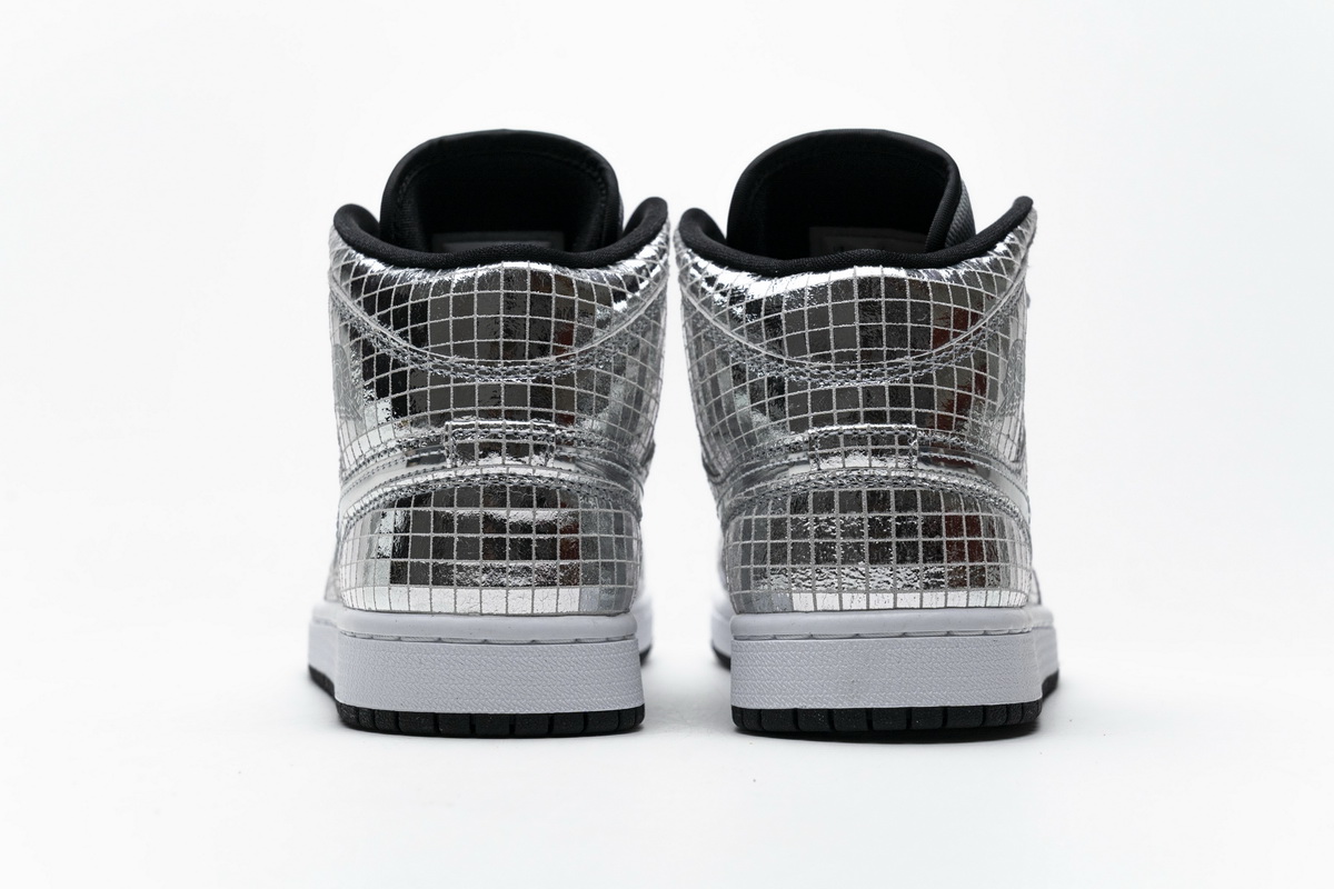 Air Jordan 1 Mid SE Disco Metallic Silver (W) CU9304-001