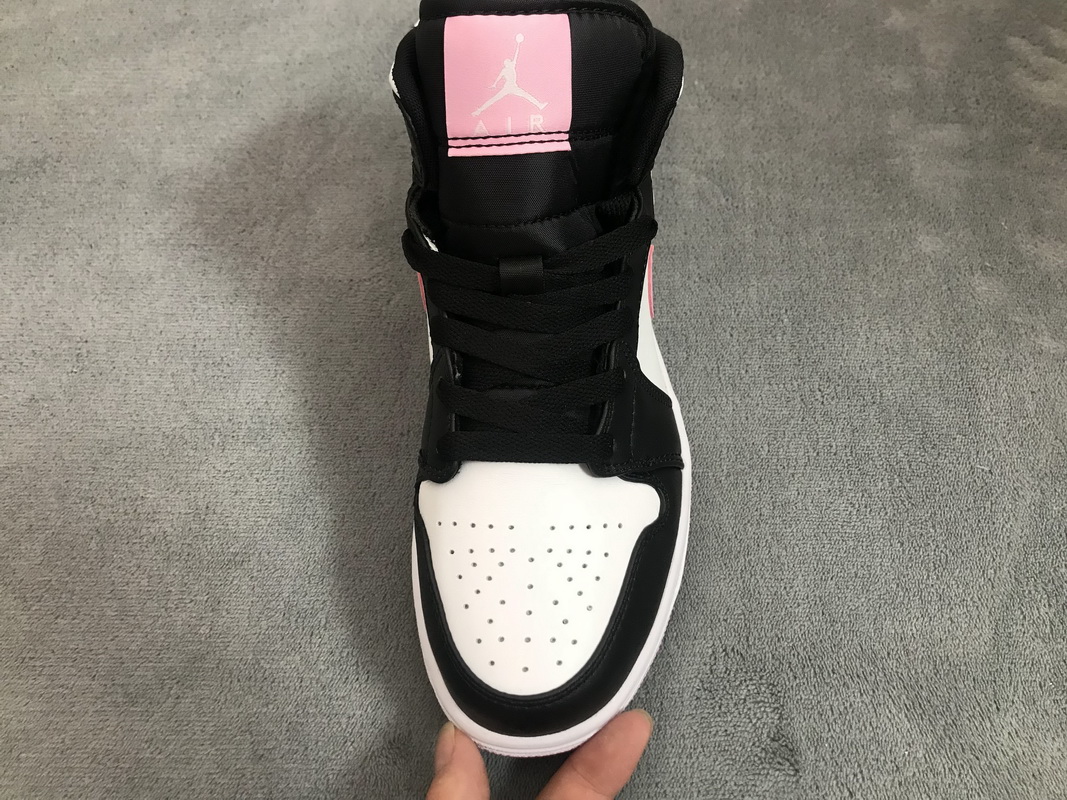 Air Jordan 1 Mid White Black Light Arctic Pink (GS) 555112-103