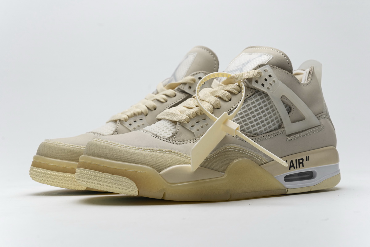 OFF White x Air Jordan 4 Retro Sail CV9388-100 (Best Quality)