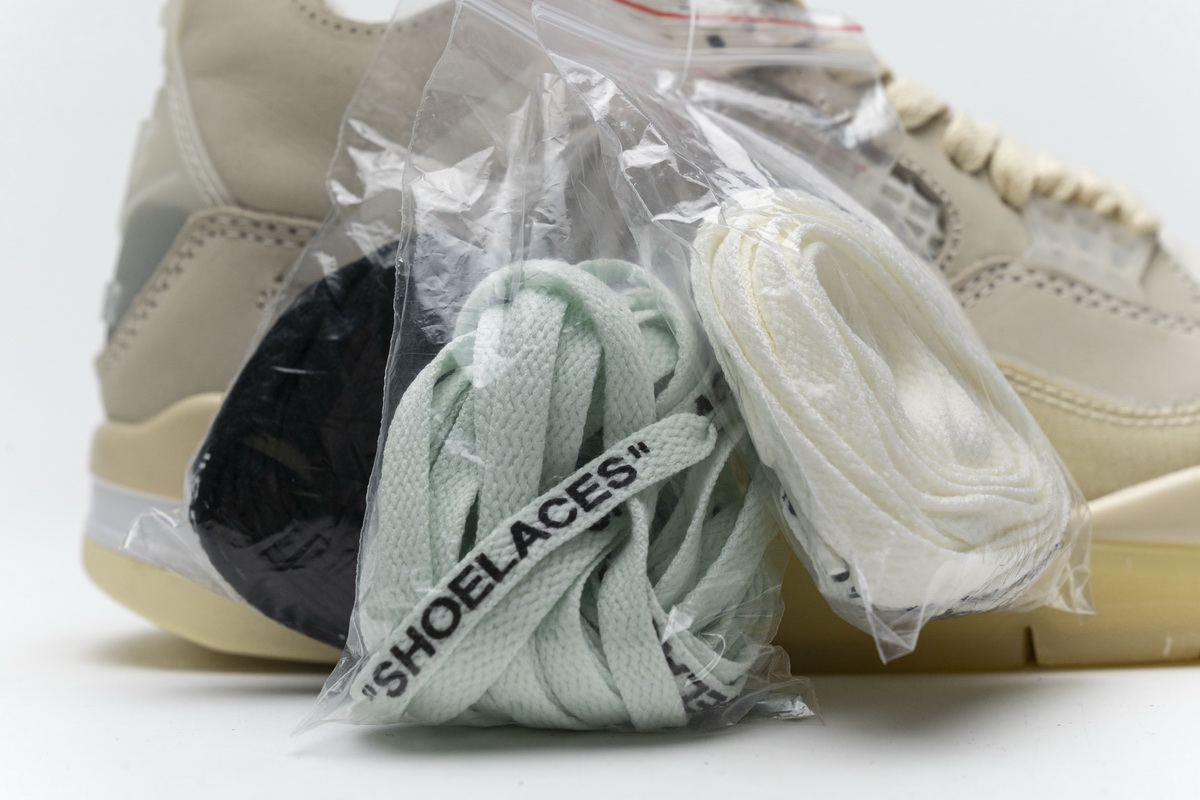 OFF White x Air Jordan 4 Retro Sail CV9388-100 (Best Quality)