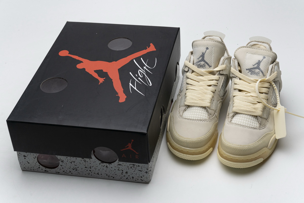 OFF White x Air Jordan 4 Retro Sail CV9388-100 (Best Quality)
