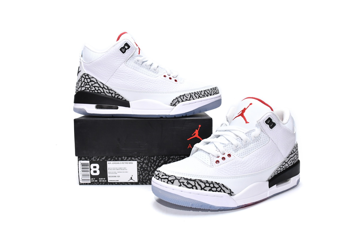Air Jordan 3 Retro Free Throw Line White Cement 923096-101(2018)