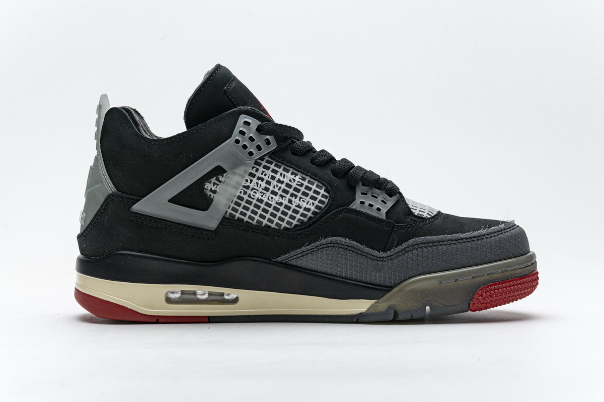OFF White x Air Jordan 4 Retro Bred  CV9388-001