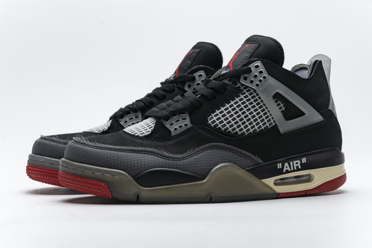 OFF White x Air Jordan 4 Retro Bred  CV9388-001