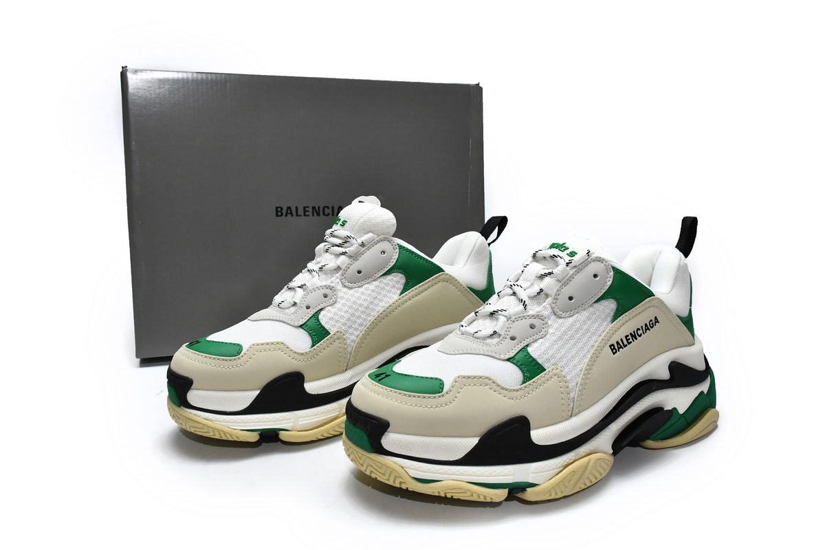 Balenciaga Triple S White Green 536737 W09O1 9090