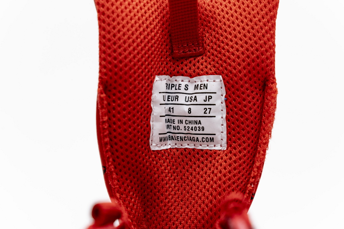 Balenciaga Triple S Letter Bright Red 524039 W2FA1 7632