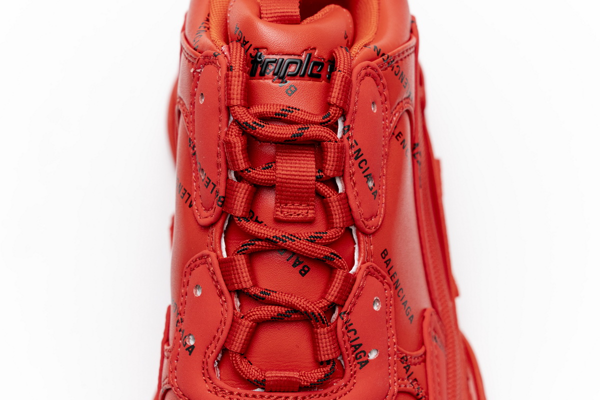 Balenciaga Triple S Letter Bright Red 524039 W2FA1 7632
