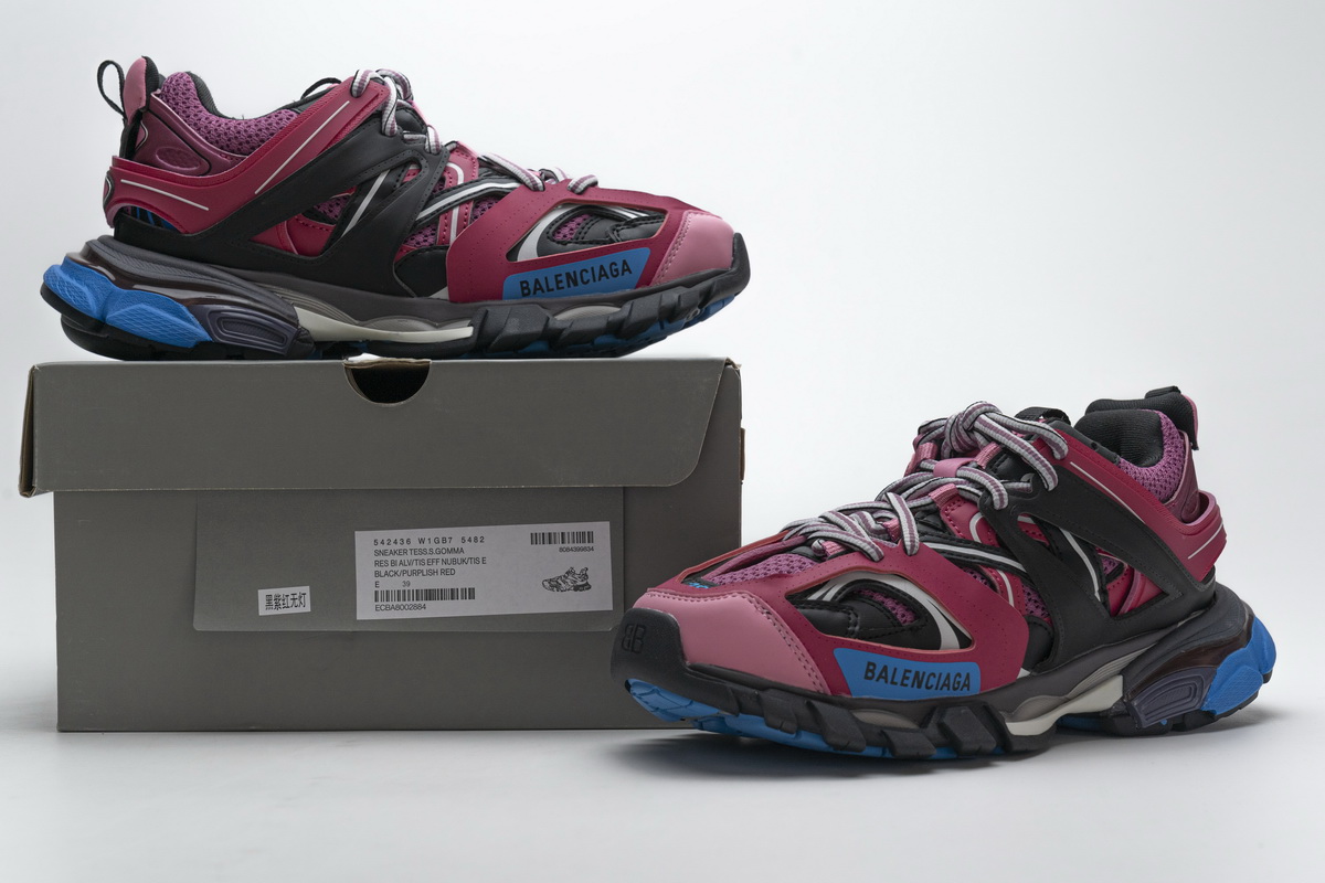 Balenciaga Track Black Purplish Red 542436 W1GB7 5482