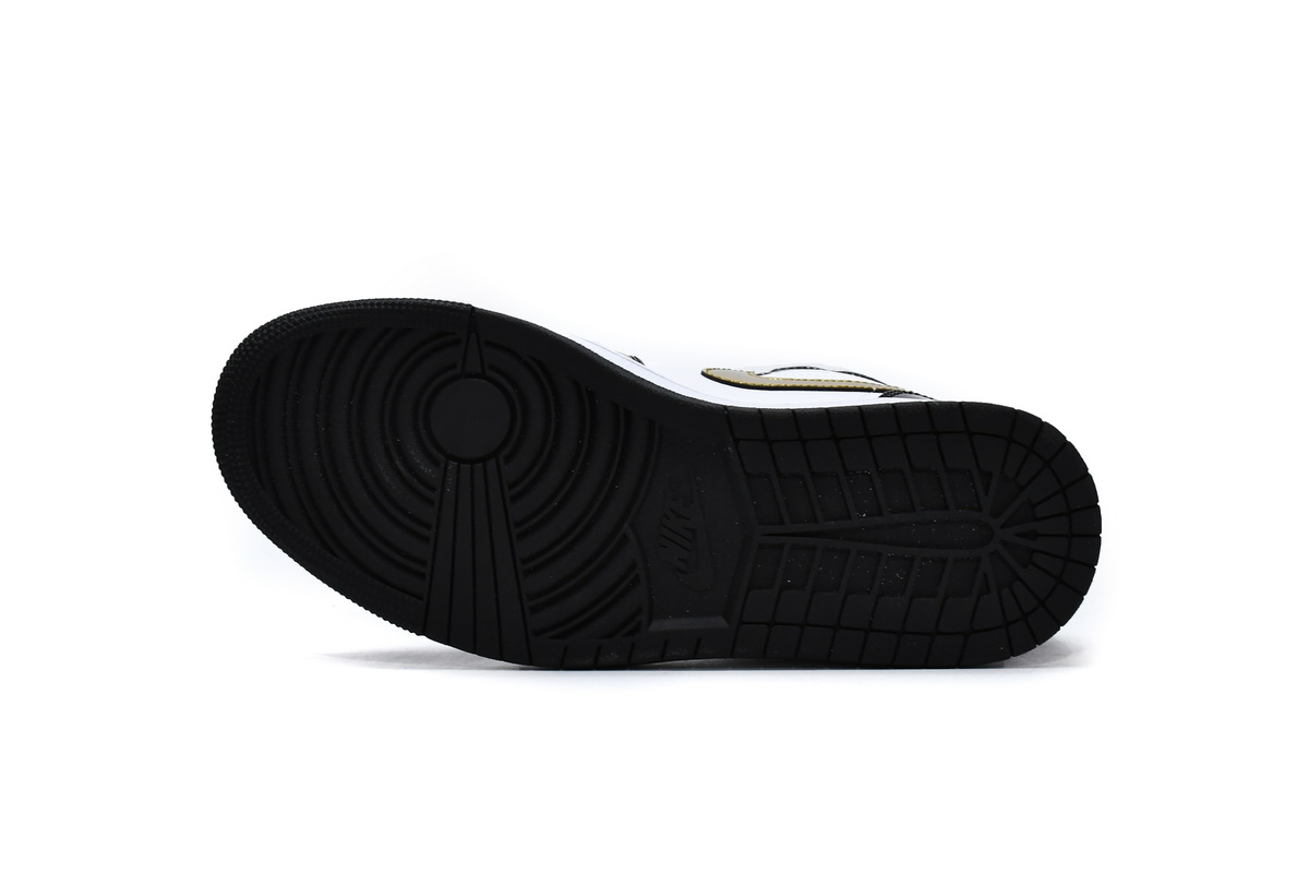 Air Jordan 1 Mid Patent Black White Gold 852542-007