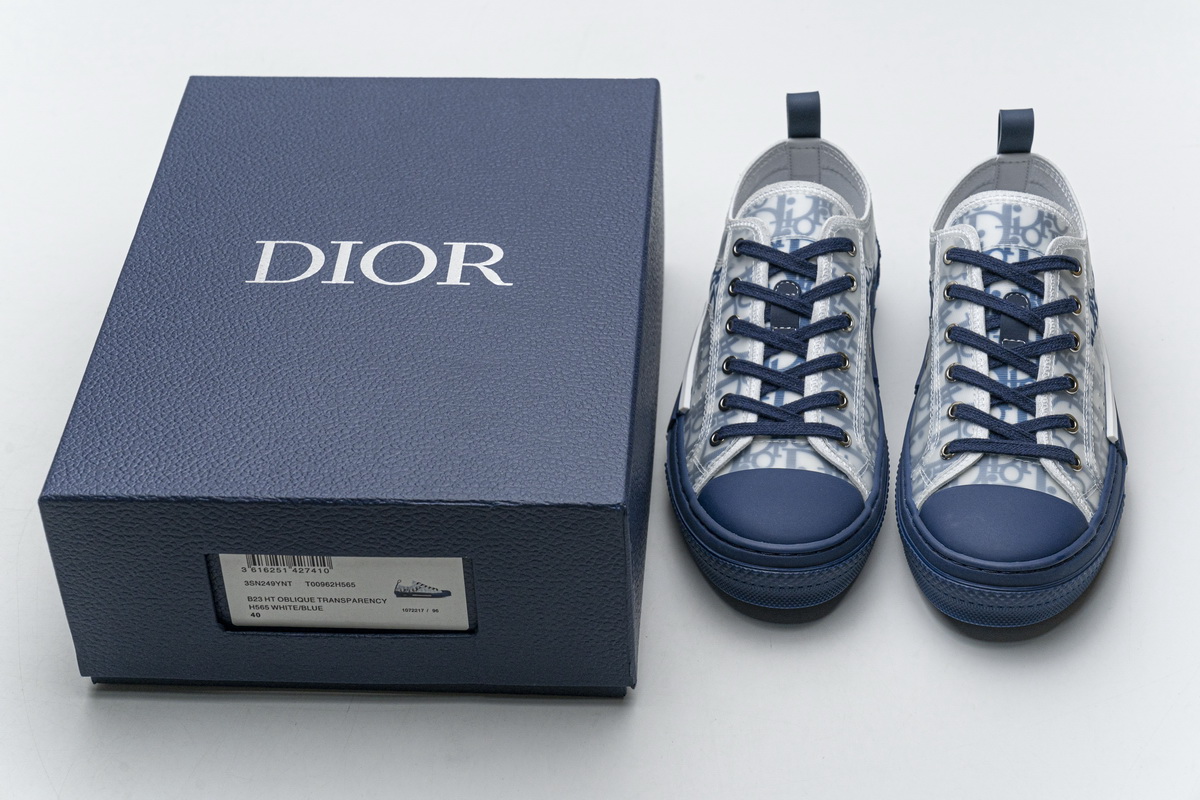 Dior B23 HT Oblique Transparency LOW T00962H565 White Blue