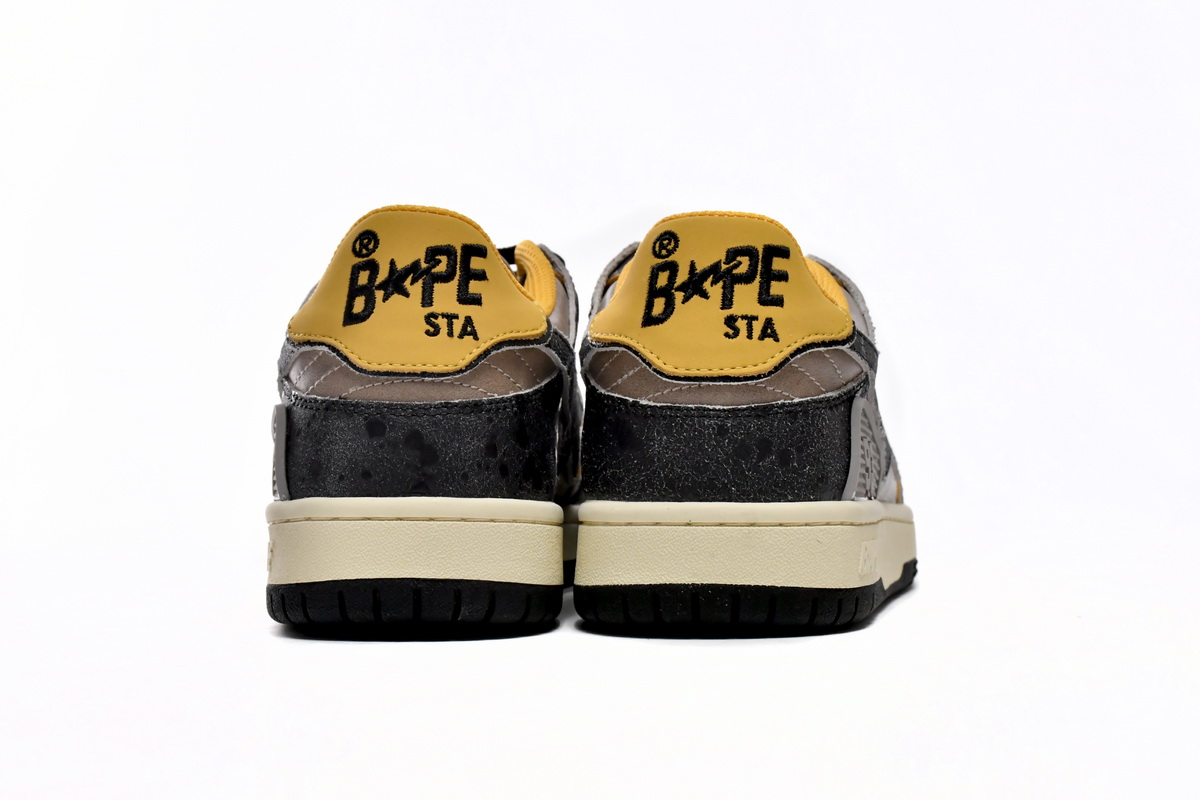 Bape Sk8 Sta Low Make old Black and Yellow 1120-291-021(BapeSta)