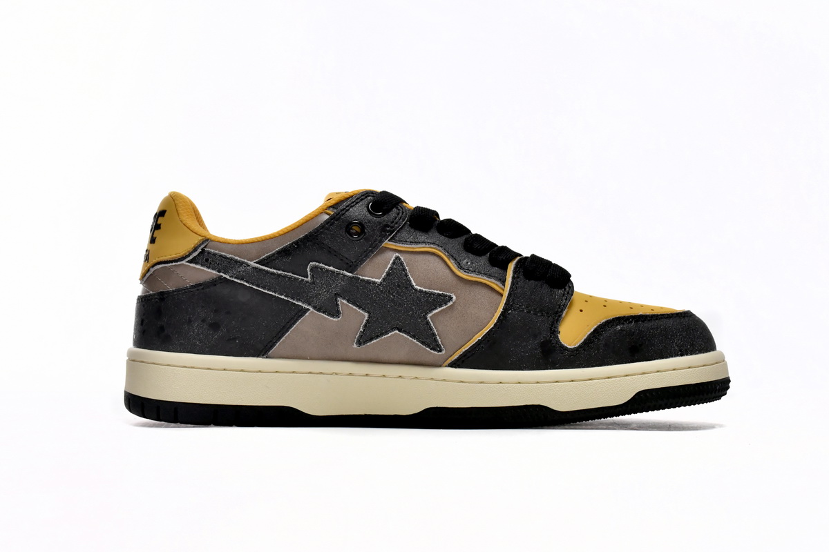 Bape Sk8 Sta Low Make old Black and Yellow 1120-291-021(BapeSta)