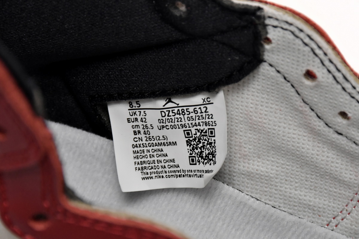 Air Jordan 1 Retro High Chicago Lost and Found DZ5485-612 (Top Quality)