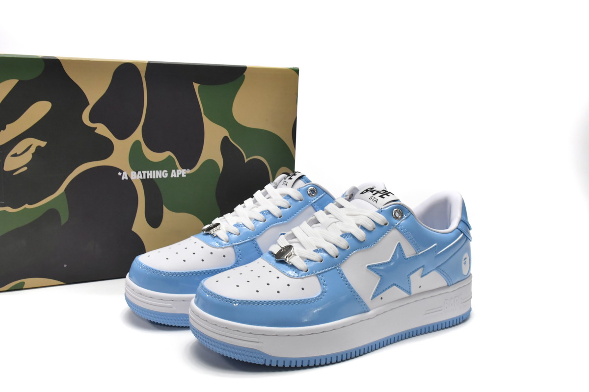 Cheap  A Bathing Ape Bape Sta Low White Blue(BapeSta)
