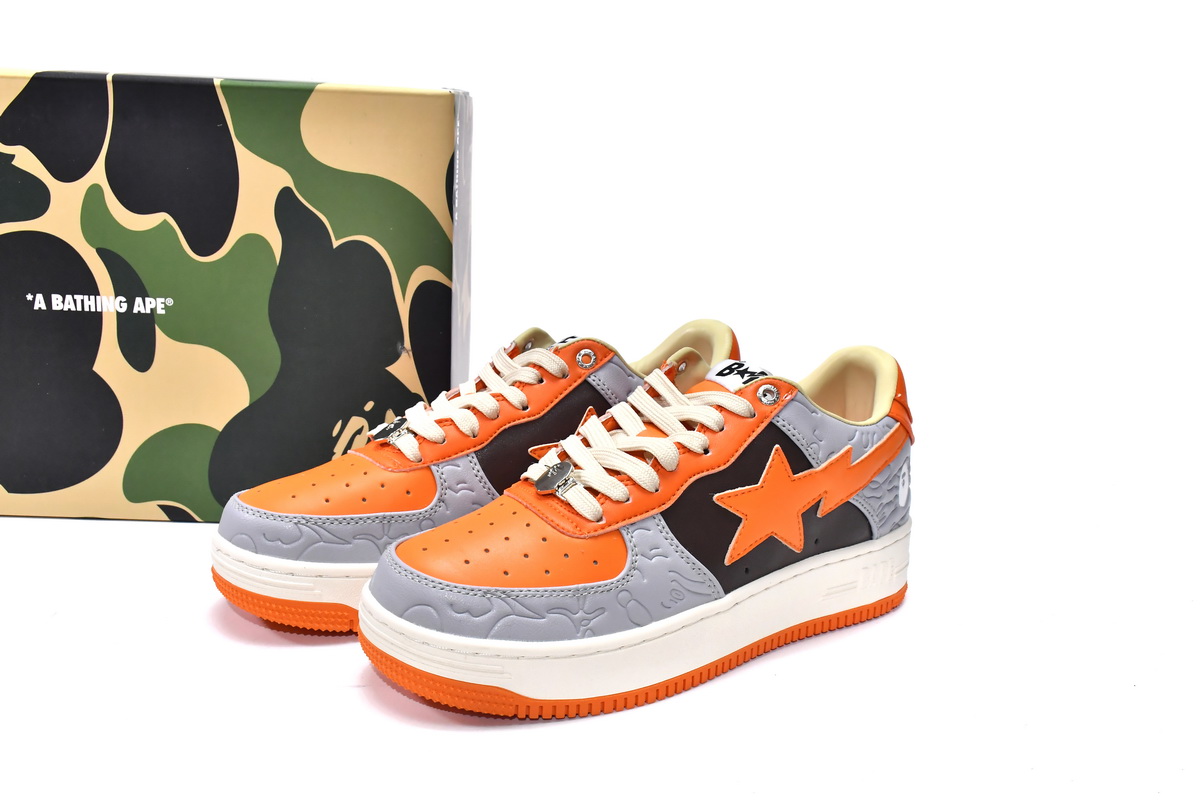 Cheap Fake BapeSta Low Grey Orange 1H70-291-002