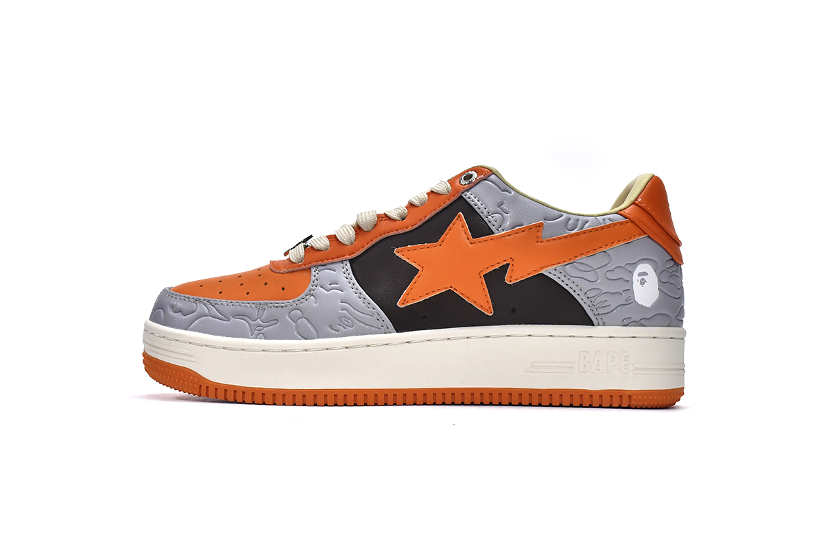 Cheap Fake BapeSta Low Grey Orange  1H70-291-002
