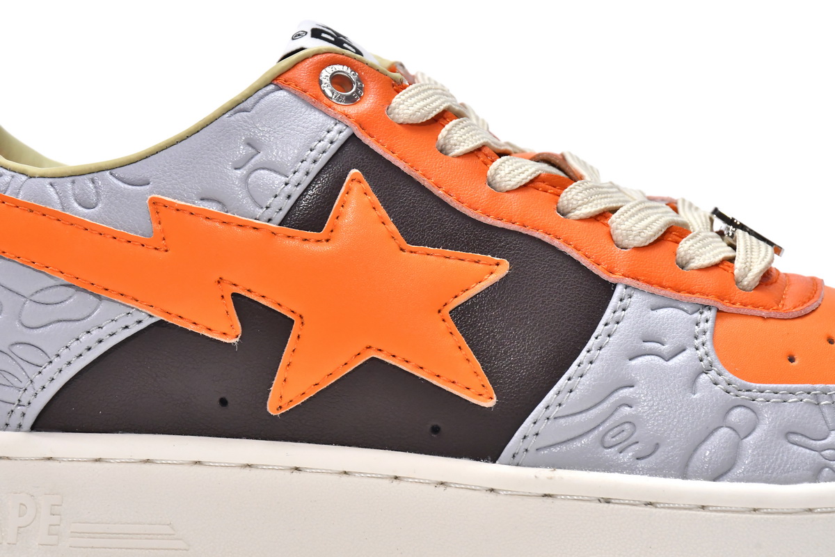 Cheap Fake BapeSta Low Grey Orange 1H70-291-002