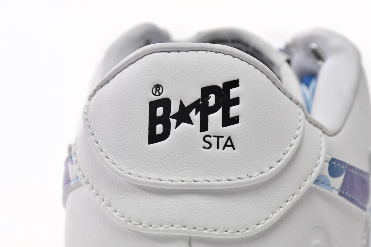 Cheap Fake BapeSta Low White Blue Camouflage