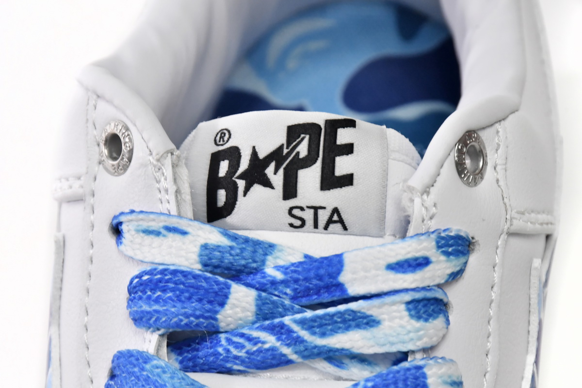 Cheap Fake BapeSta Low White Blue Camouflage