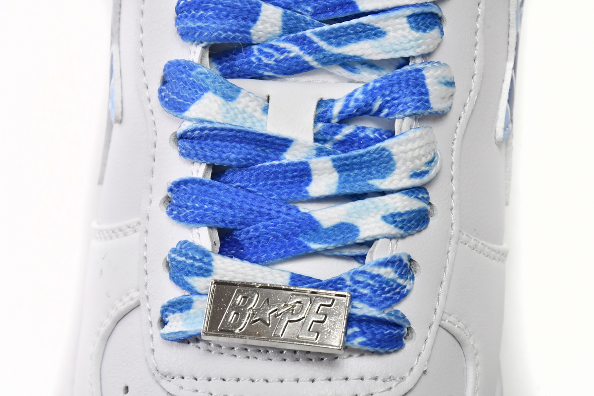 Cheap Fake BapeSta Low White Blue Camouflage
