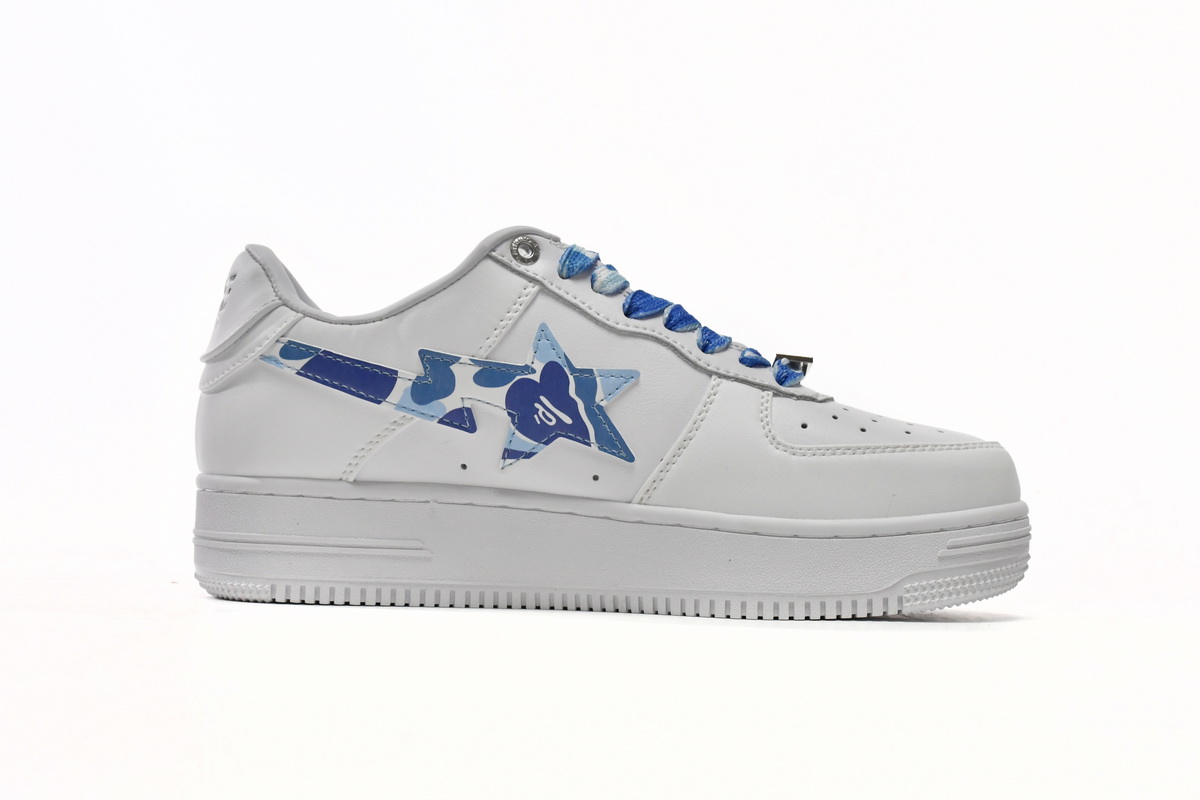 Cheap Fake BapeSta Low White Blue Camouflage