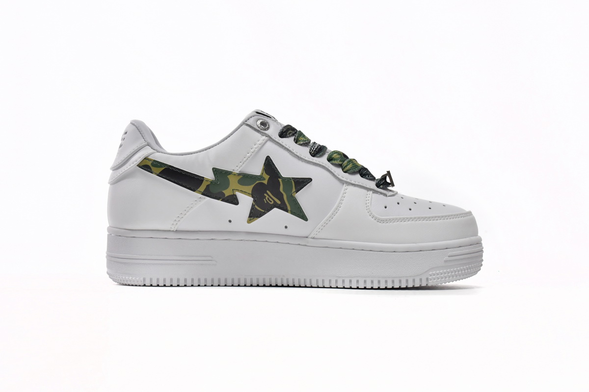 Cheap Bape Sta Low White Green Camouflage 1H20-191-045(BapeSta)