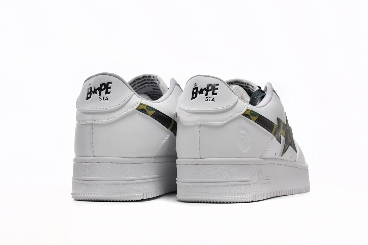 Cheap Bape Sta Low White Green Camouflage 1H20-191-045(BapeSta)