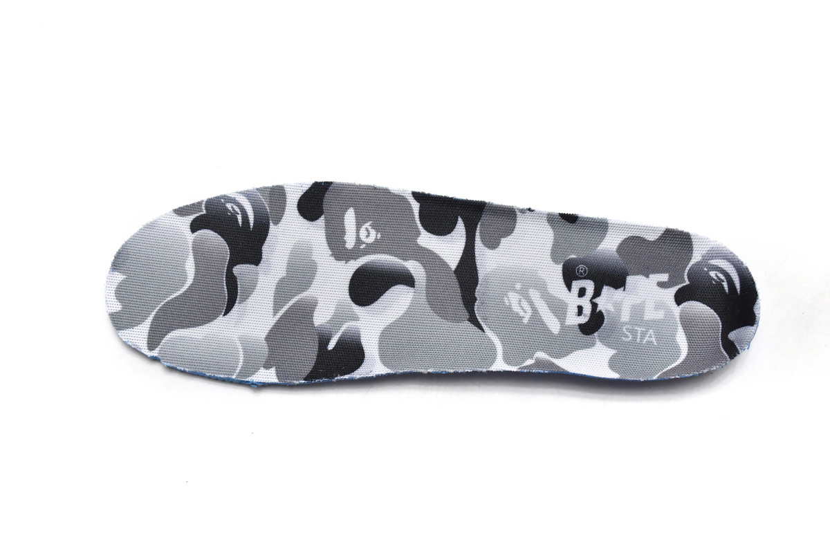 Cheap Fake BapeSta Low White Grey Mirror Surface