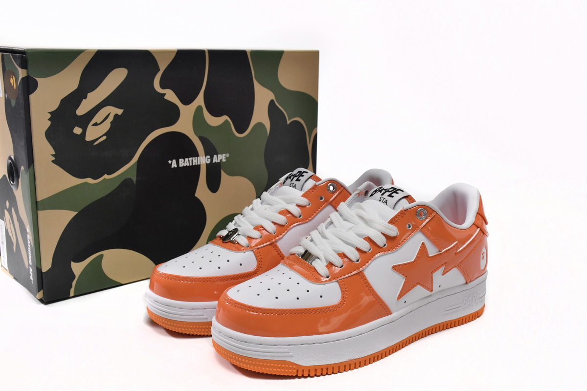 Cheap Fake Bape Sta Low White Orange 1H70-191-001(BapeSta)