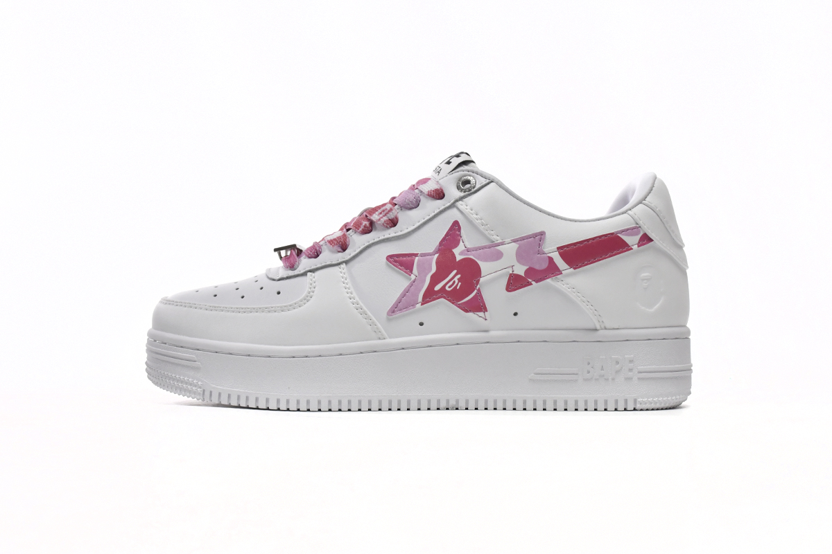 Cheap Fake Bape Sta Low White Red Camouflage 1H20-191-045(BapeSta)
