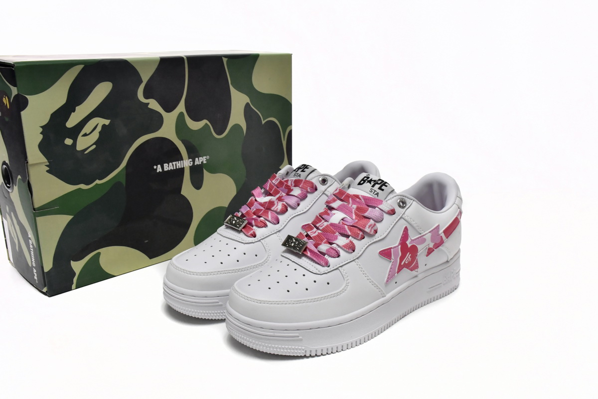 Cheap Fake Bape Sta Low White Red Camouflage 1H20-191-045(BapeSta)