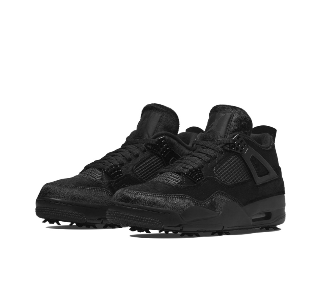 Air Jordan 4 Retro Golf Black Cat Pony Hair