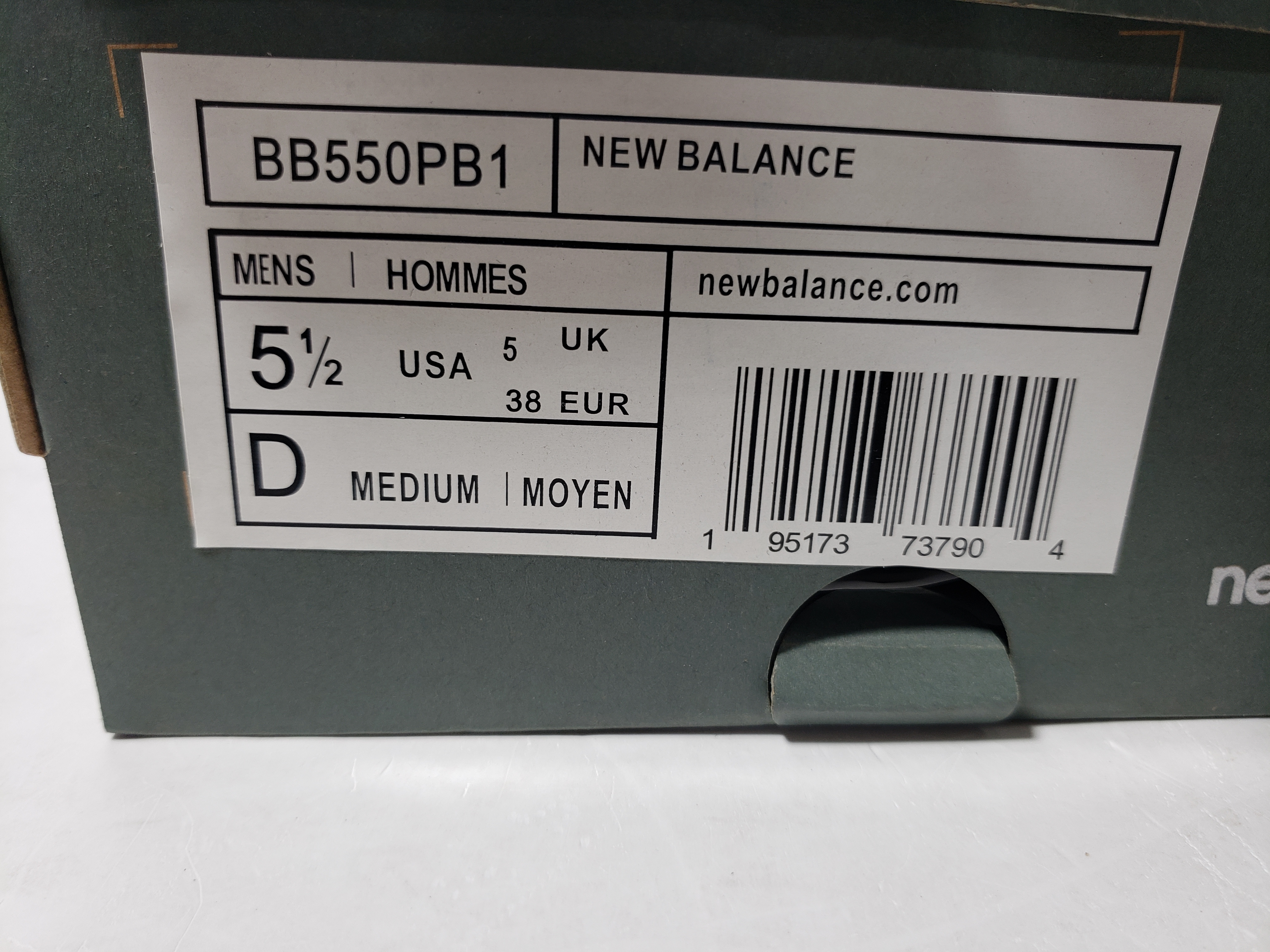 New Balance 550 White Grey BB550PB/BB550PB1