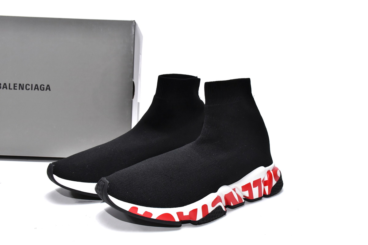 Balenciaga Speed Black(red word)