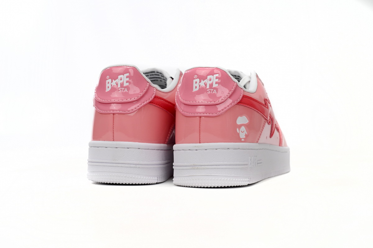 Cheap Fake BapeSta Low Pink Paint Leather 1H2-019-1046