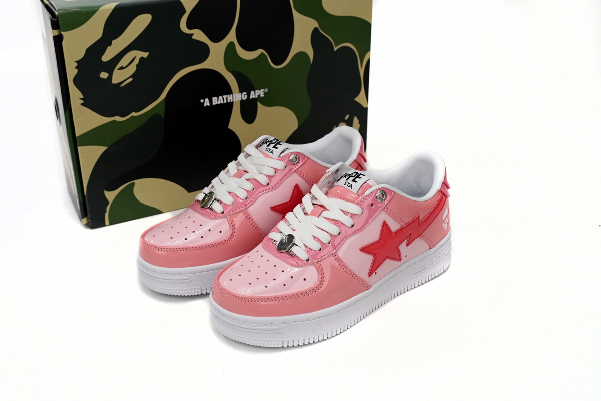 Cheap Fake BapeSta Low Pink Paint Leather 1H2-019-1046