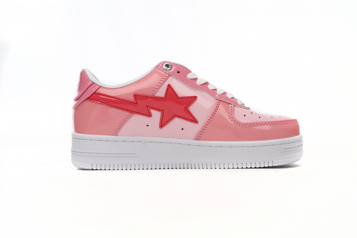 Cheap Fake BapeSta Low Pink Paint Leather 1H2-019-1046