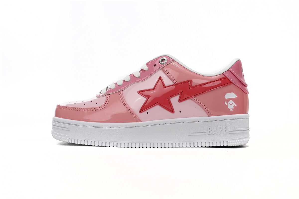 Cheap Fake BapeSta Low Pink Paint Leather 1H2-019-1046