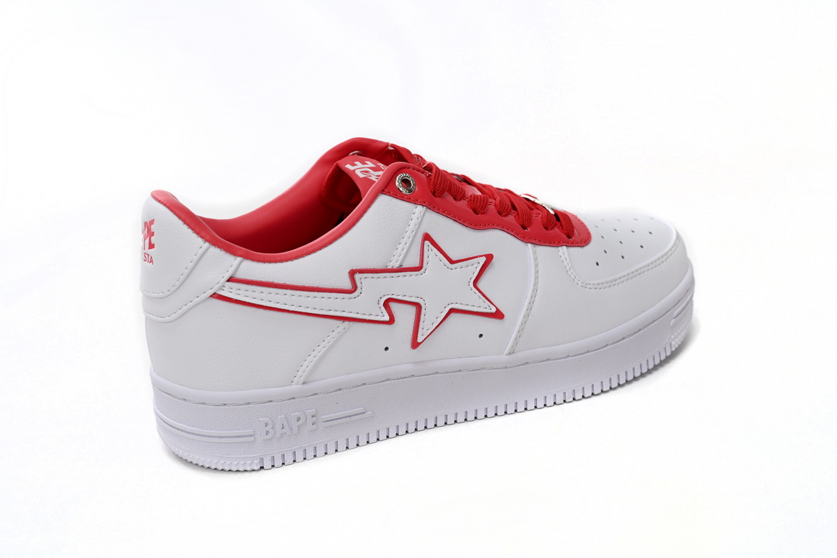 Cheap Fake BapeSta Low White Red Border 1J30-291-017
