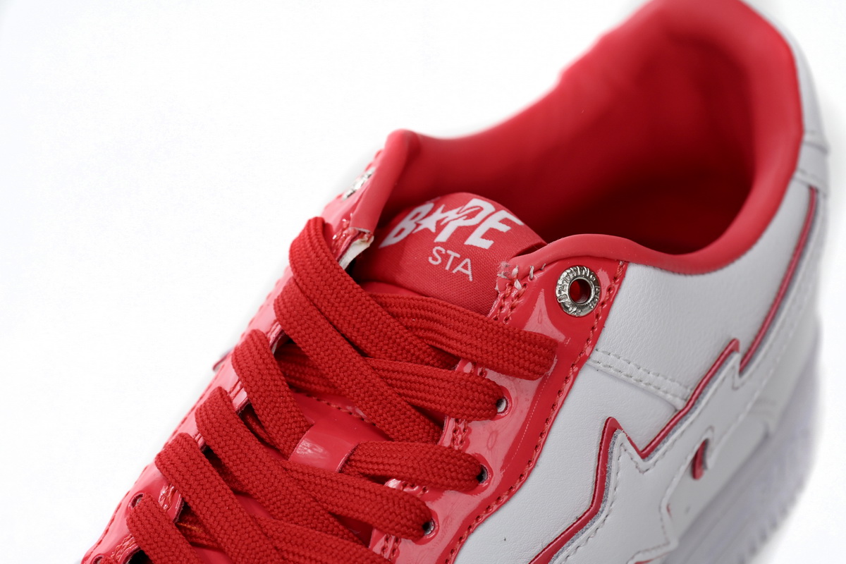 Cheap Fake BapeSta Low White Red Border 1J30-291-017
