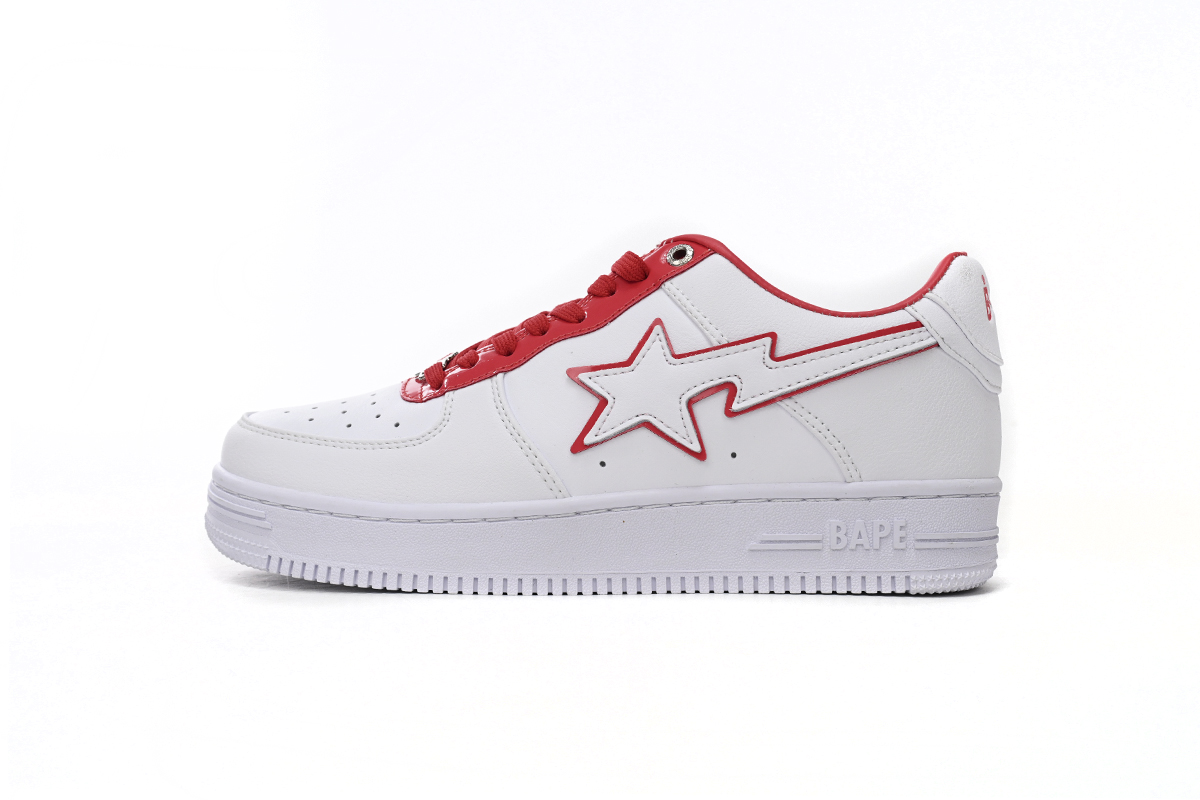 Cheap  Fake BapeSta Low White Red Border 1J30-291-017