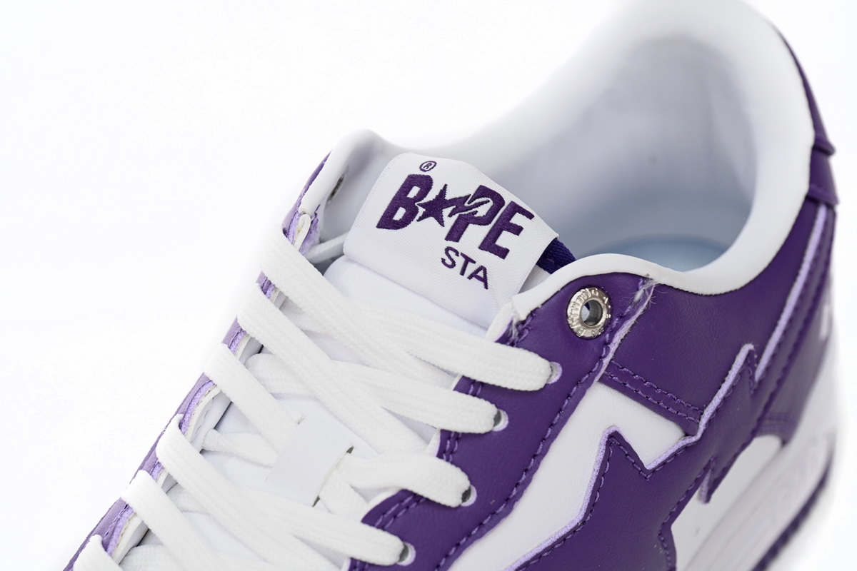 Cheap Fake BapeSta A Bathing Ape Low White Purple 1170 0191 007