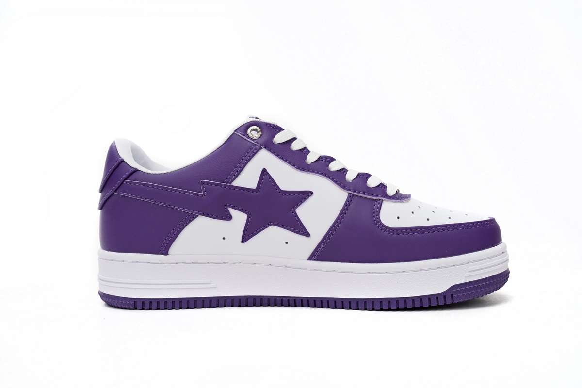 Cheap Fake BapeSta A Bathing Ape Low White Purple 1170 0191 007