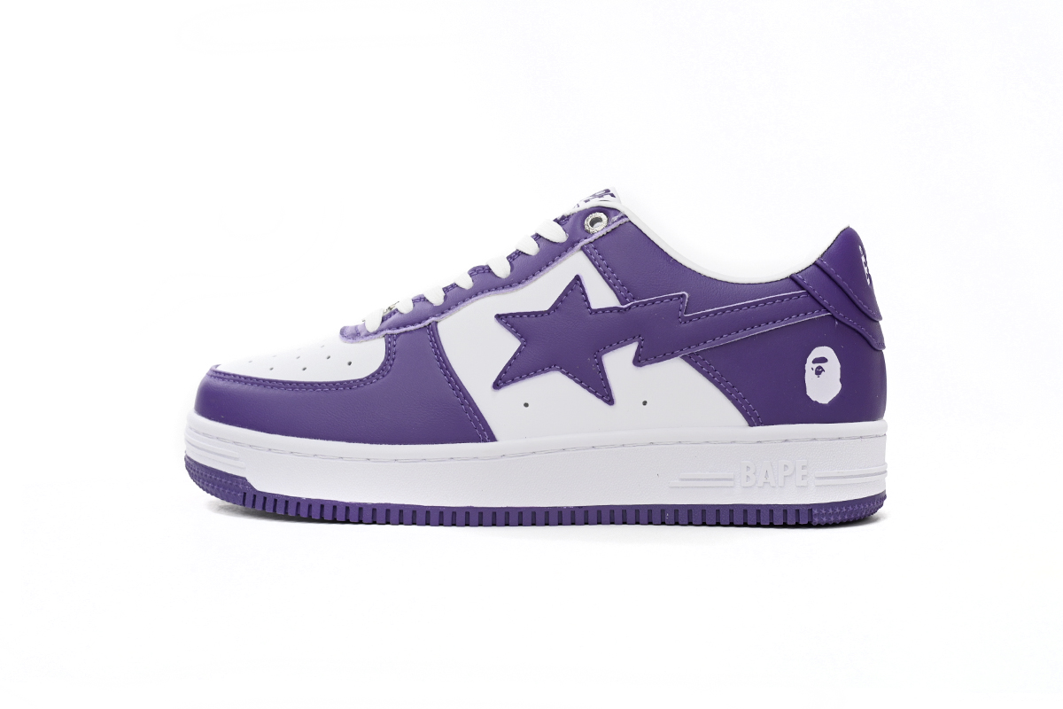 Cheap  Fake BapeSta A Bathing Ape  Low White Purple 1170 0191 007