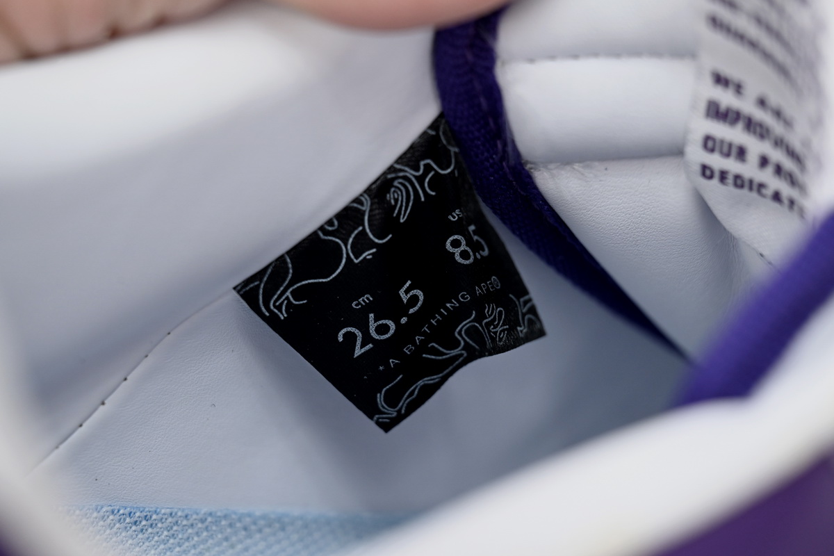 Cheap Fake BapeSta A Bathing Ape Low White Purple 1170 0191 007