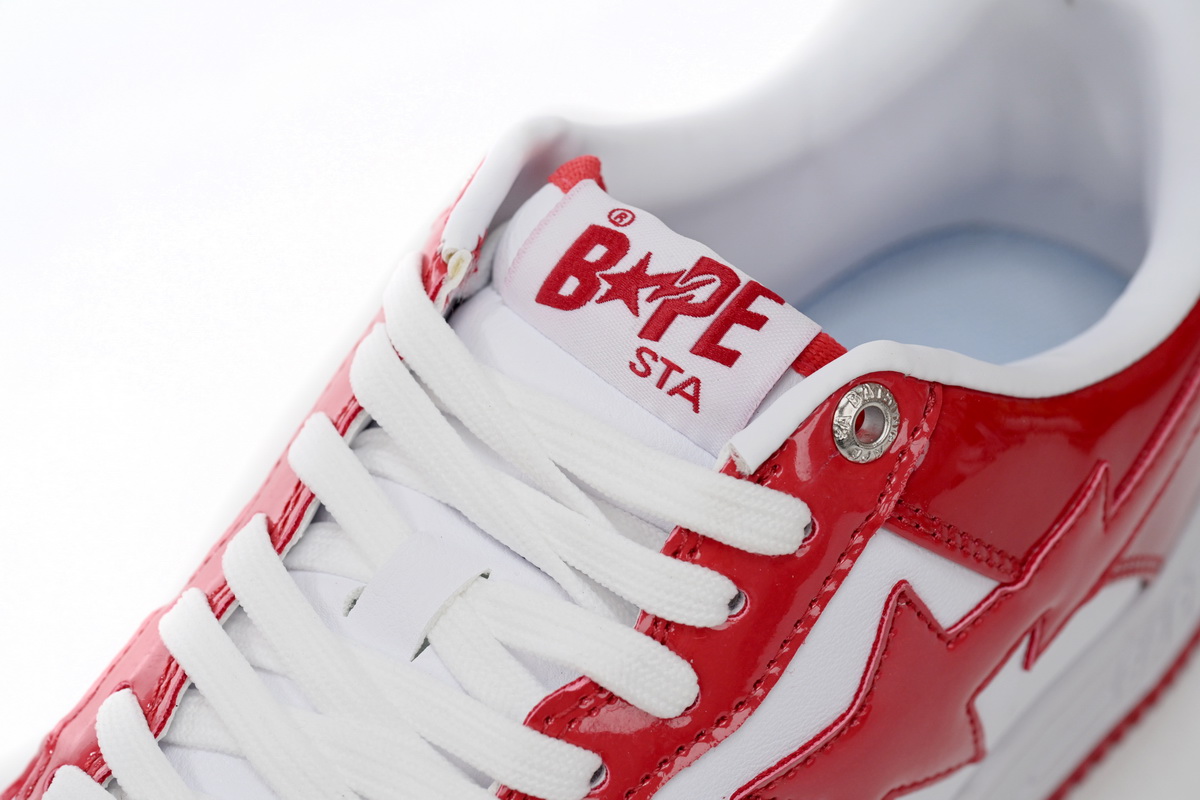 Cheap Fake BapeSta Low Red And White Mirror Surface 1170 191 022